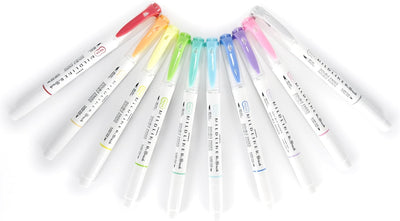 Plumones Zebra Mildliner Brush Doble Punta X10 Tonos Suaves