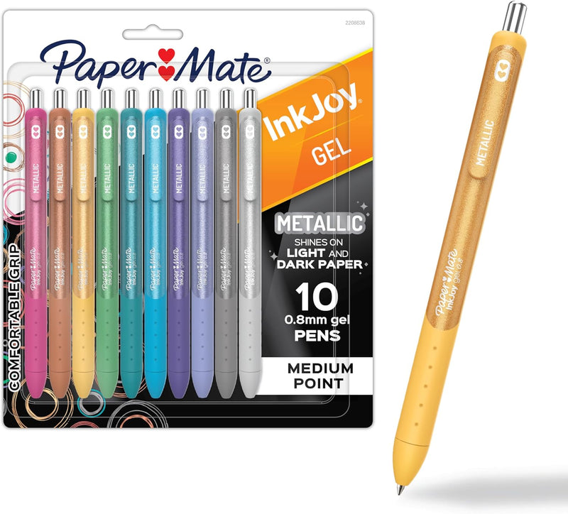 Bolígrafo Inkjoy Gel 0.7 X8 Metalicos Paper Mate