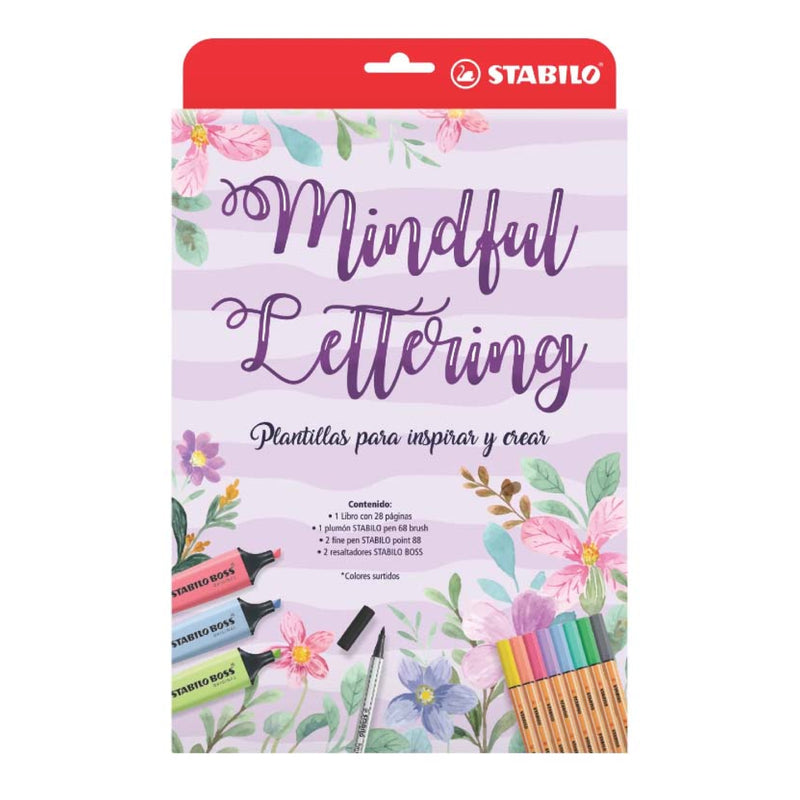 Block Plantilla Mindful de Lettering Set Stabilo