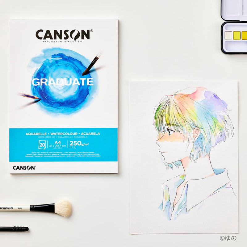 Block Graduate Aquarelle 20H. A3 250 gr. Canson