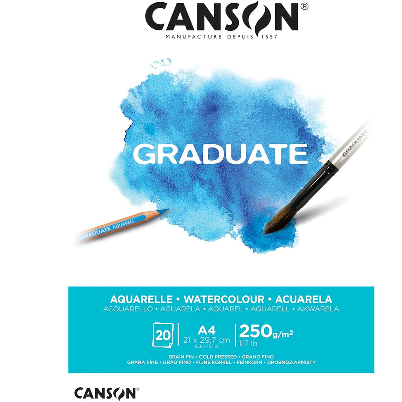 Block Graduate Aquarelle 20H. A3 250 gr. Canson