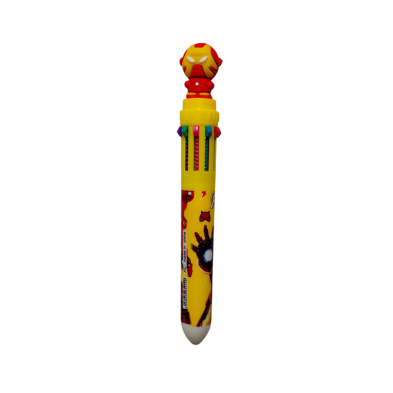 Bolígrafo Retráctil X10 Colores Super Héroes Importado