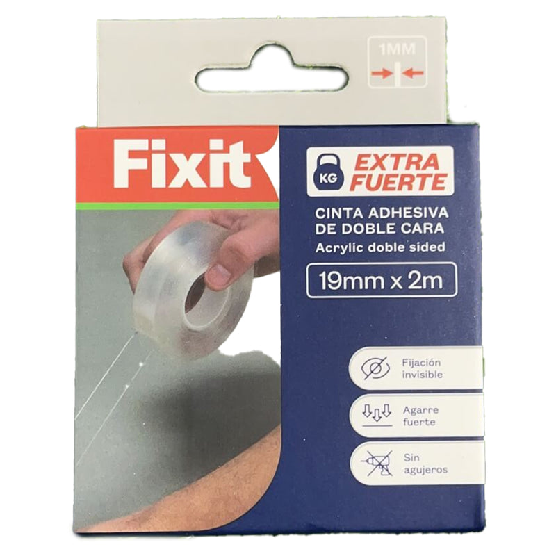 Cinta Doble Faz Transparente 25MM X 2M Fixit