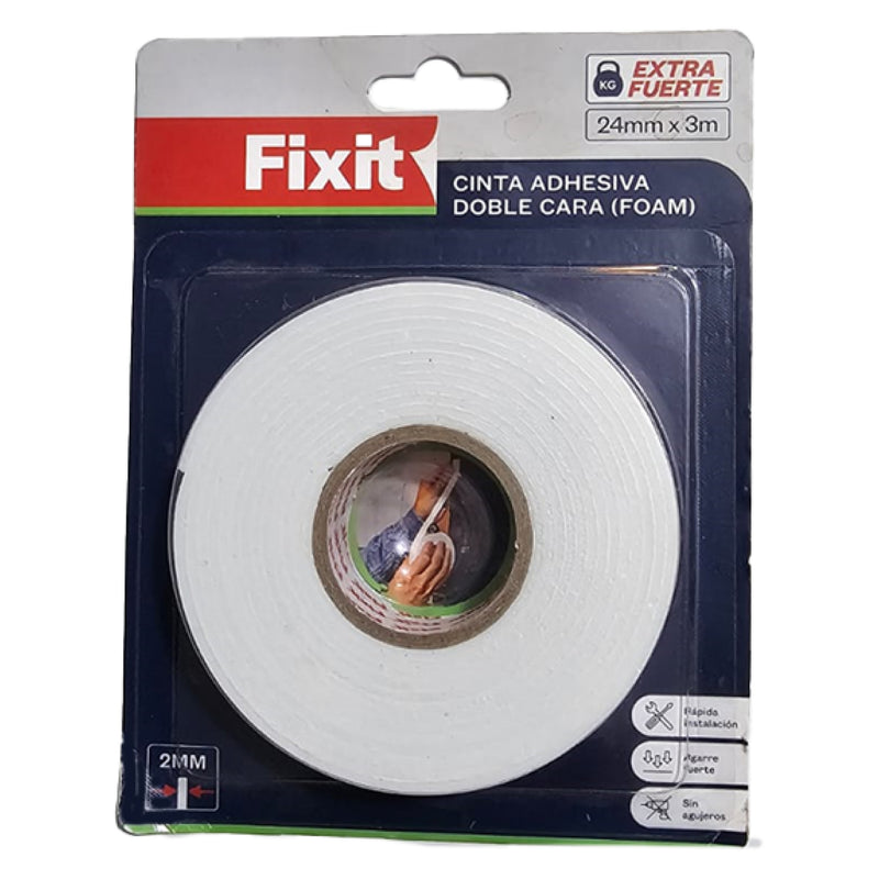 Cinta de Montaje de Espuma Doble Cara Fixit