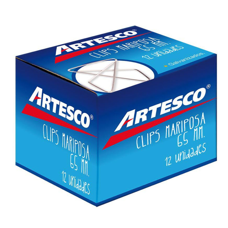 Clips Mariposa Caja X12 65 ml. Artesco
