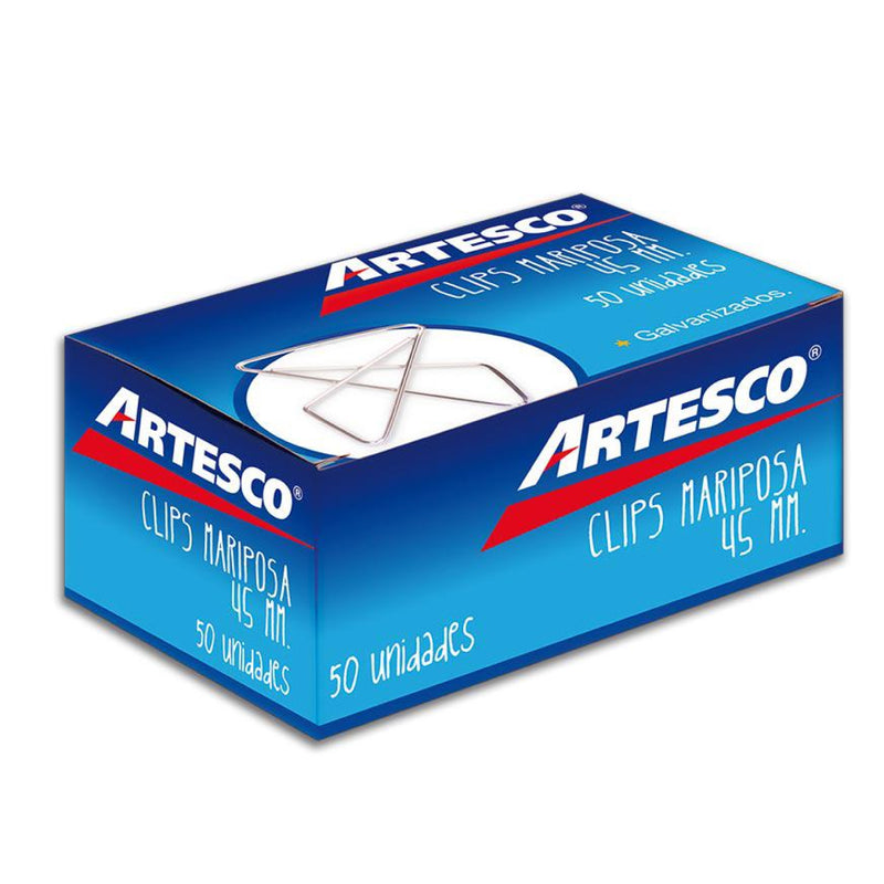 Clips Mariposa Caja X50 45 ml. Artesco
