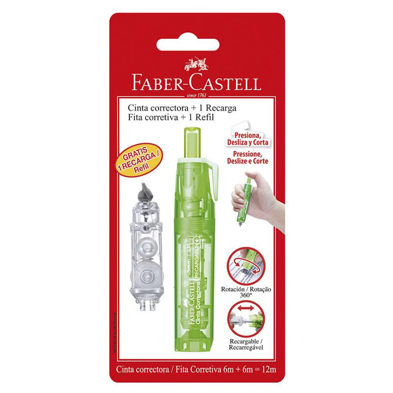 Corrector Cinta Retráctil + 1 Recarga Faber Castell