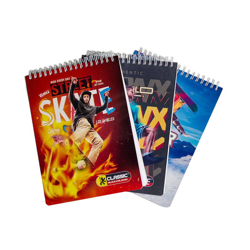 Cuaderno A5 Gaming Con Juego De Escritura - 120 Páginas Cuadriculadas, Espiral, Diseño Retro