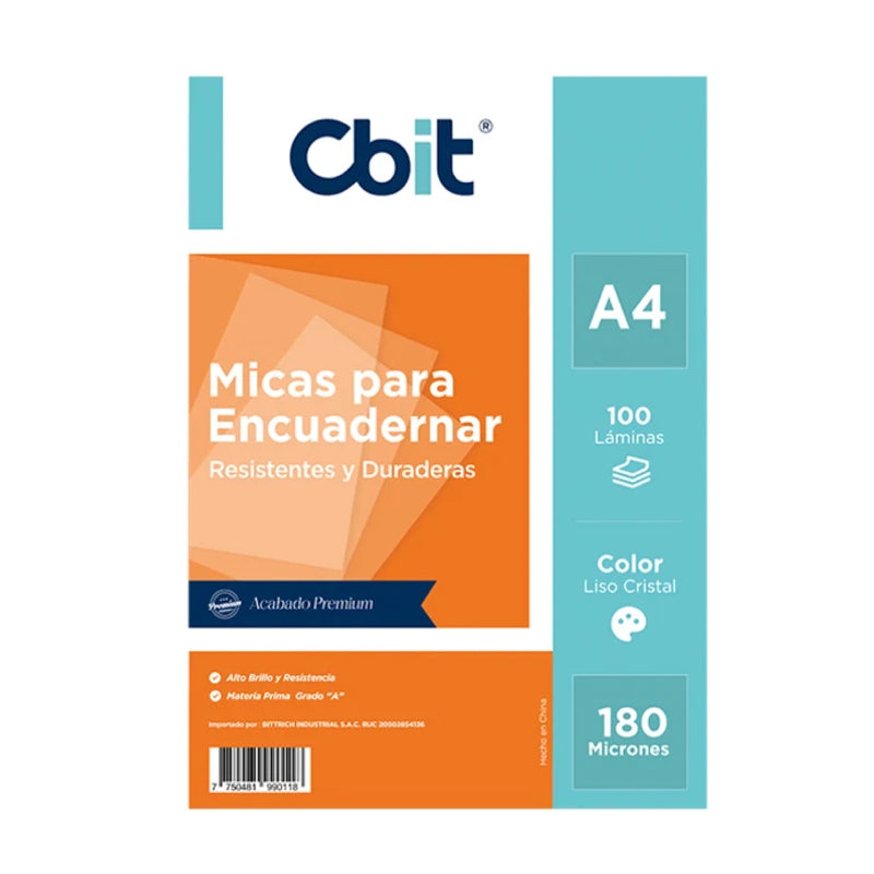 Mica Lisa Plástica para Anillar A4 Acetato CBIT