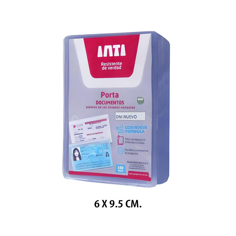 Mica Funda para DNI Fotocheck C/Solapa 6X9.5 cm. Inti