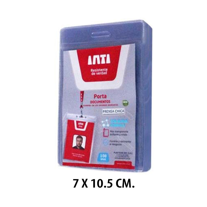 Mica Funda para Fotocheck Prensa Chica 7X10.5 cm. Inti