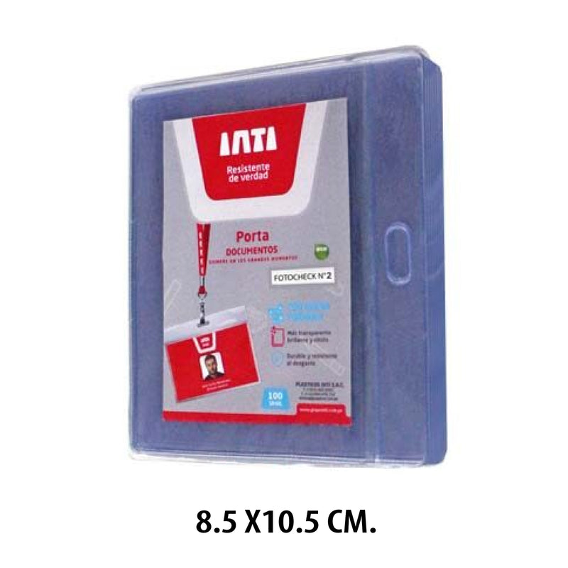 Mica Funda para Fotocheck N°2 8.5X10.5 cm. Inti