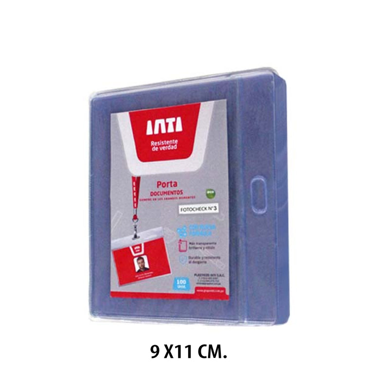 Mica Funda para Fotocheck N°3 9X11 cm. Inti