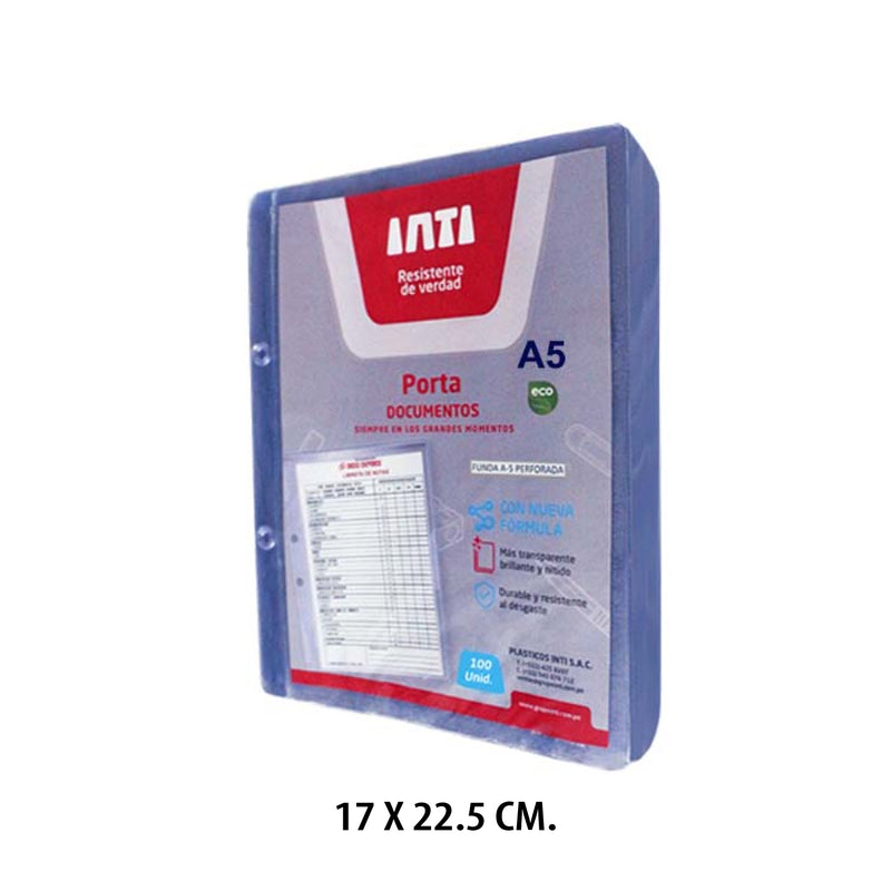 Mica Funda A5 C/Perforaciones Inti