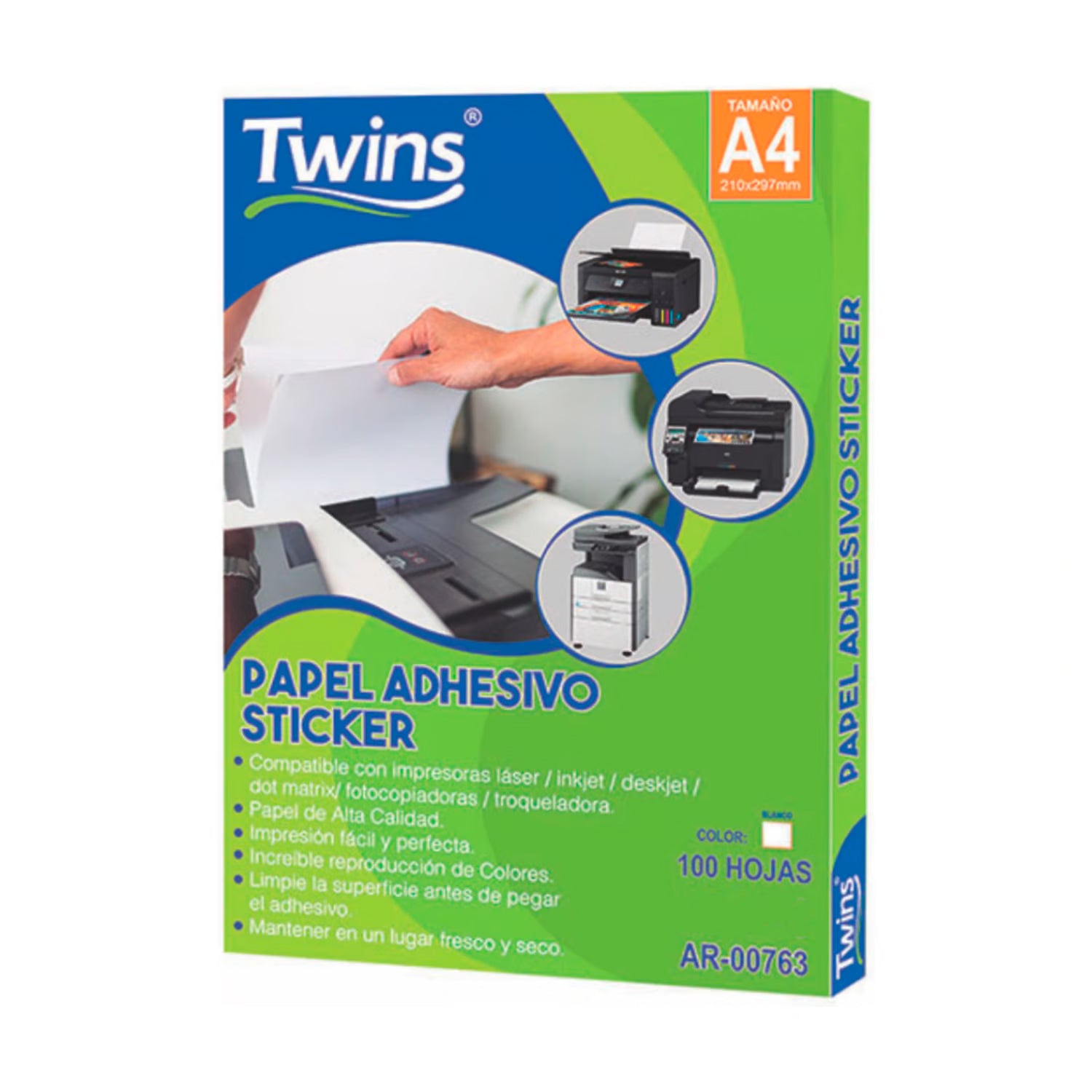 Papel Adhesivo Sticker A4 Brillante Twins – Verqui
