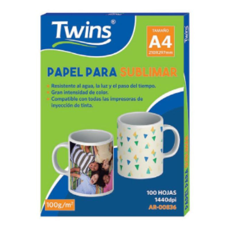 Papel para Sublimar A4 X100H. Twins