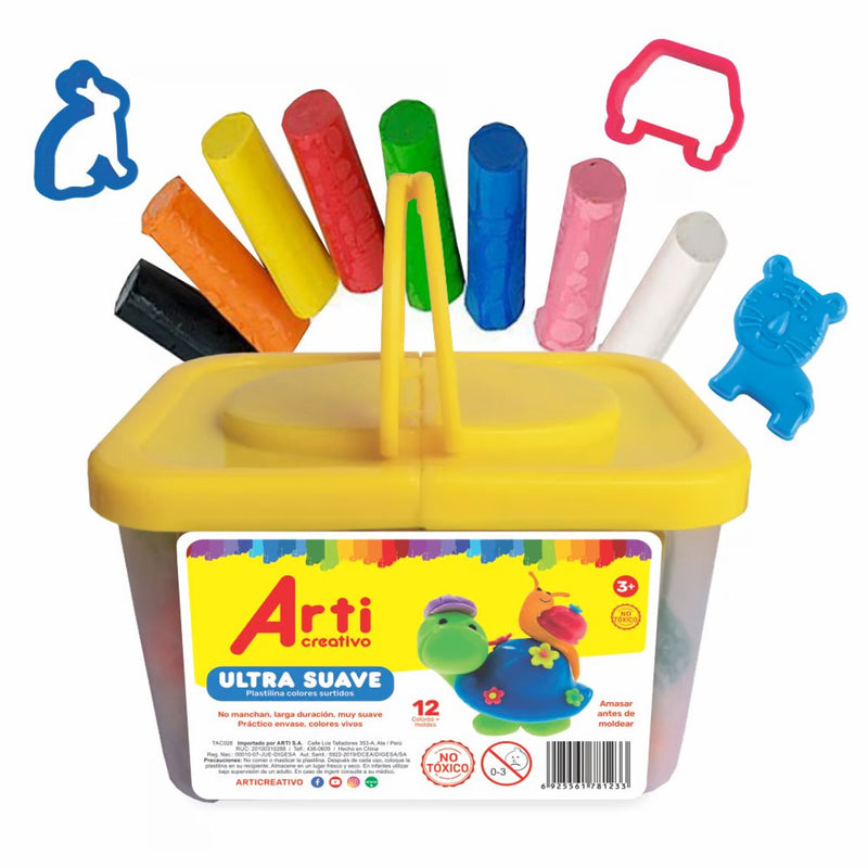 Plastilina Ultrasuave X12 + Herramientas Arti