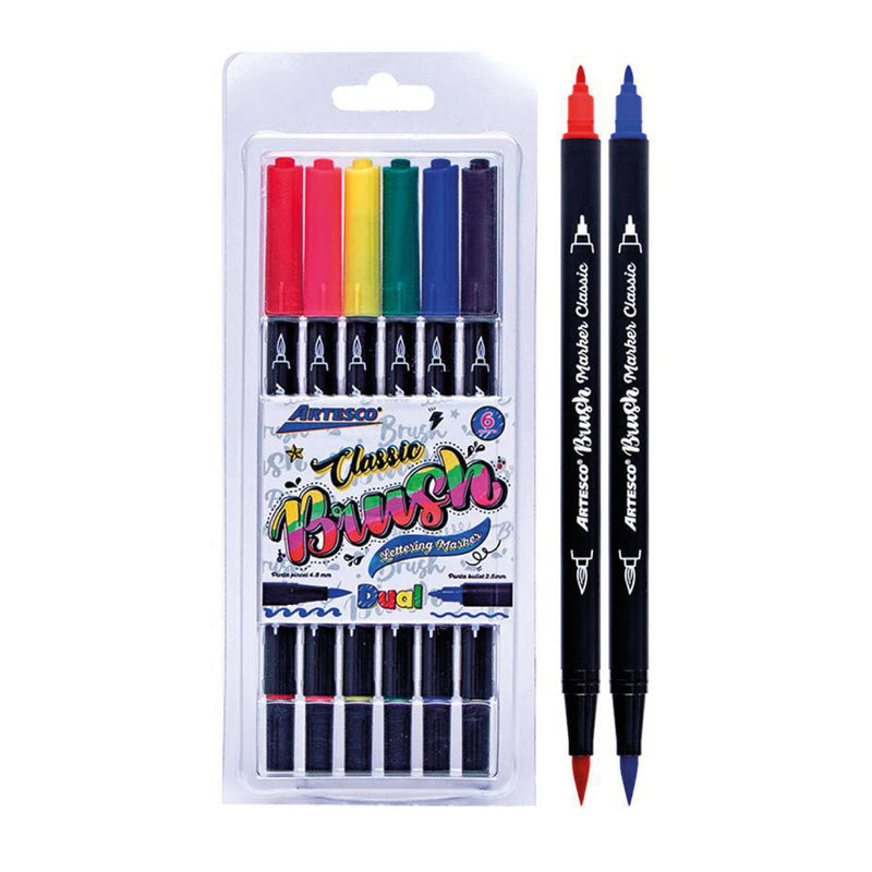 Plumones Dual Brush Classic X6 Artesco