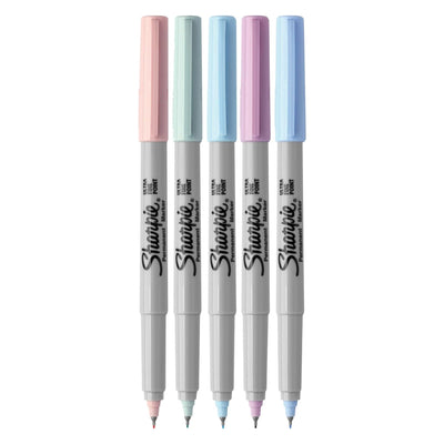 Plumón Permanente P/Ultra Fina Colores Místicos X5 Sharpie