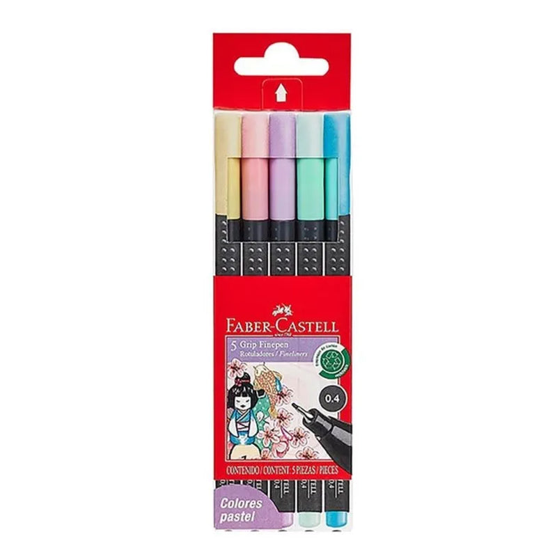 Plumón Grip Finepen X5 Pastel Faber Castell