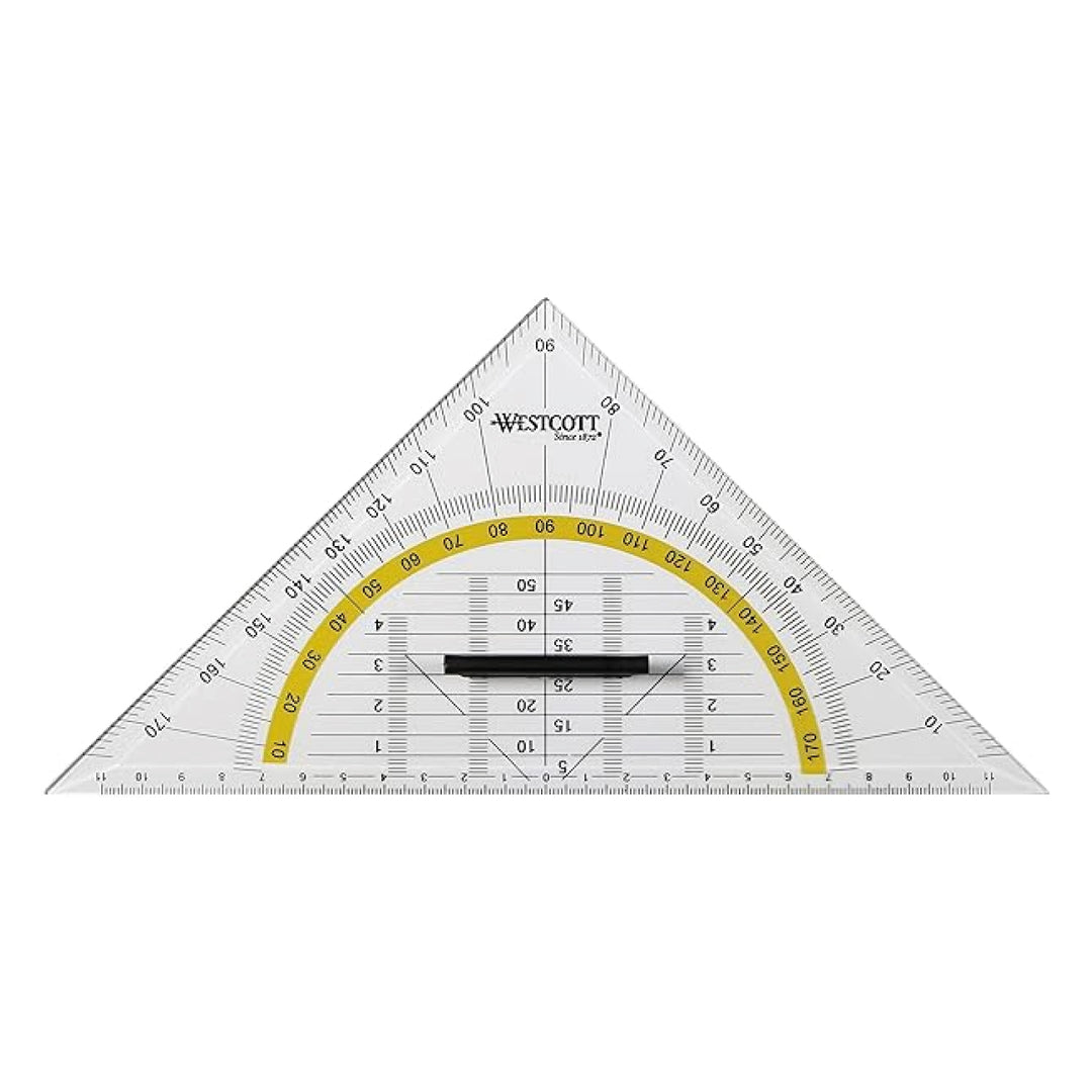 Juego De 2 Escuadras Geo Triangle Con Mango - Triángulos De Geometría Con Transportador, Para Dibujo Y Matemáticas