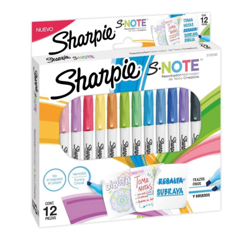 Resaltador Note Blister X12 Pastel Sharpie