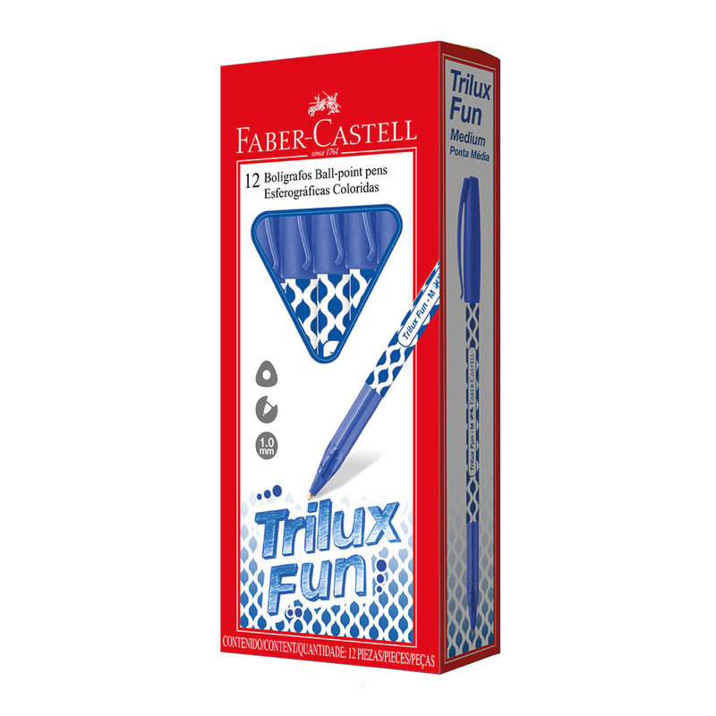 Bolígrafo 032 Trilux Fun Caja X12 Azul Faber Castell