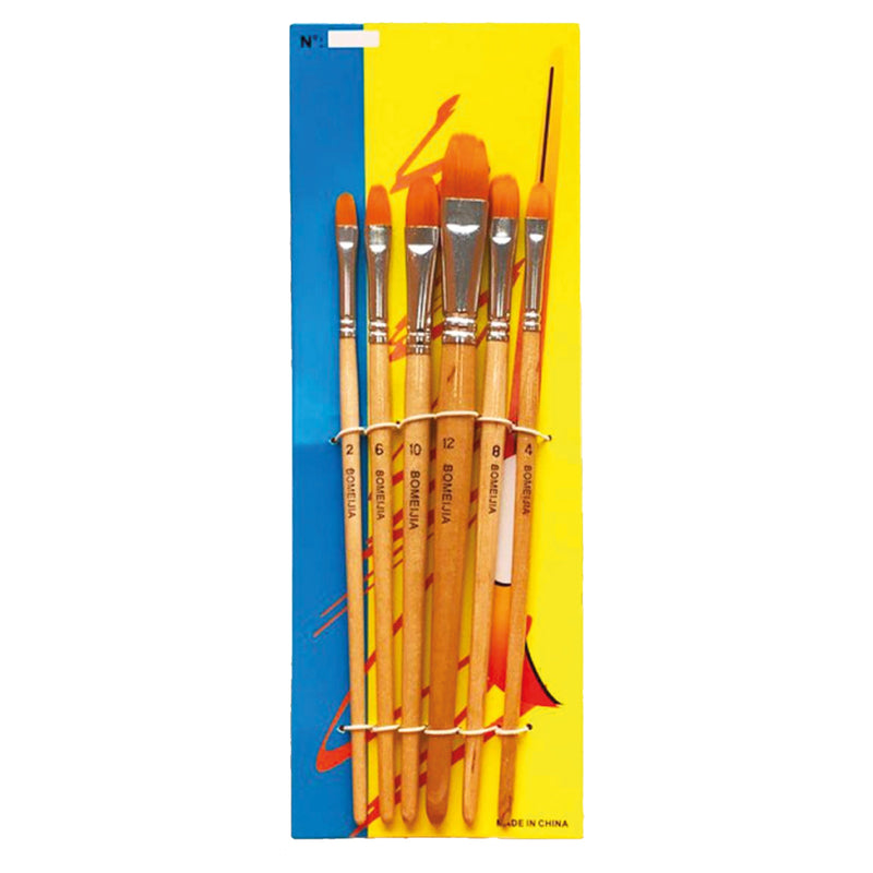 Juego Pinceles X6 Lengua de Gato Corona
