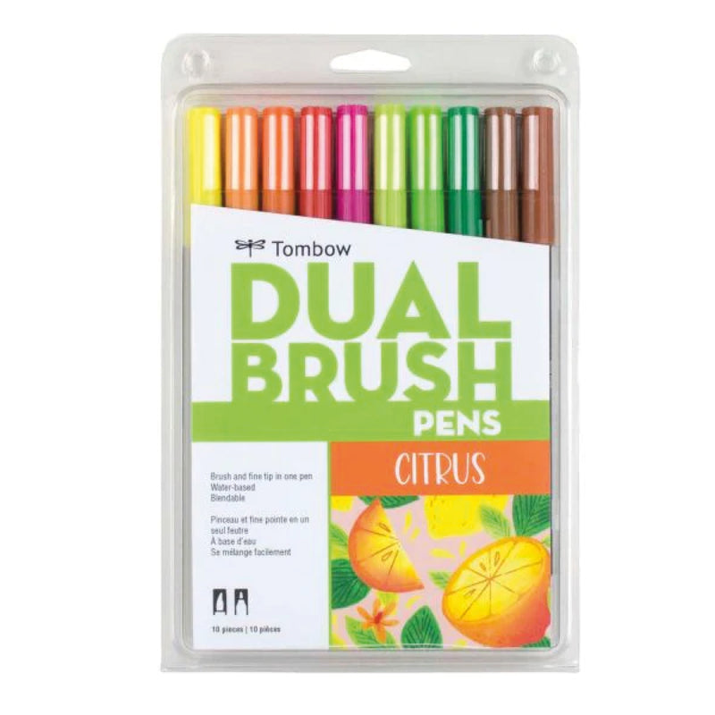 Plumón Dual Brush Citrus Set X10 Tombow