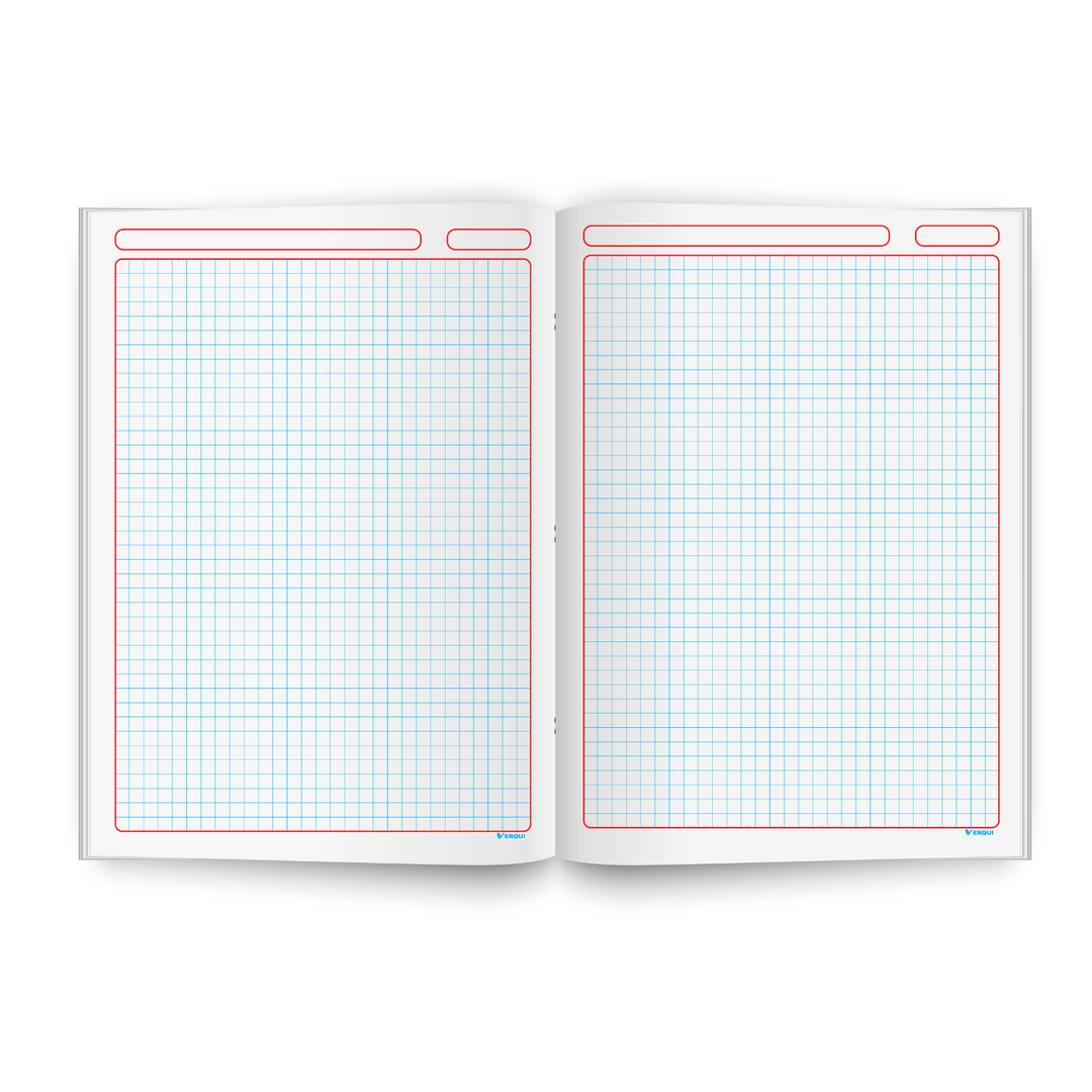 Cuaderno Escolar Cuadriculado Marco Rojo, image size:1080x1080