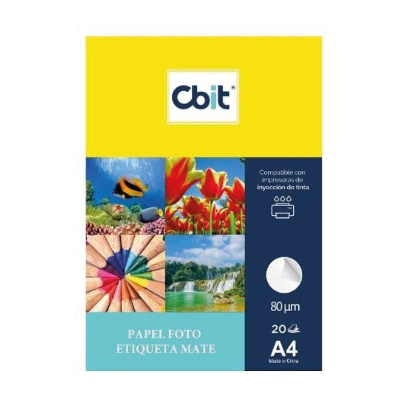 Papel Fotográfico 180 gr. Paquete X20 Mate CBIT
