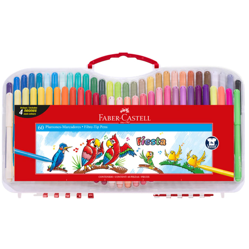 Plumones Delgados 45X60 Estuche Rígido Faber Castell